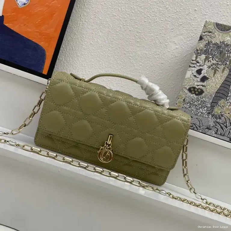 Dior Cannage Mini Bag Lambskin Handle Top Miss Green 0501 Luxury